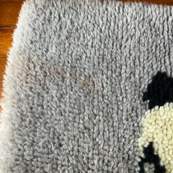 Vintage Handmade Latch Hook Shag Rug Panda Bear Playroom Nursery Bathroom - Picture 11 of 11